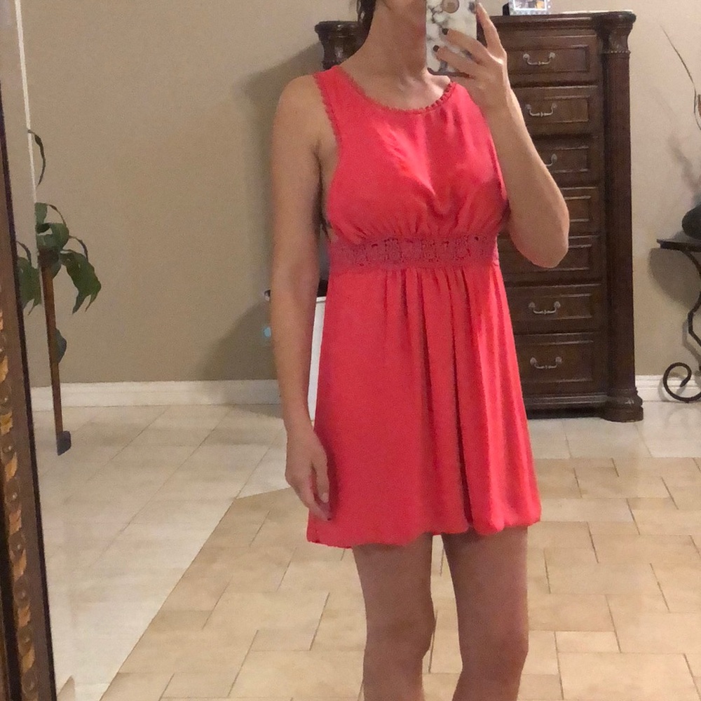 Chiffon Backless Crochet Dress